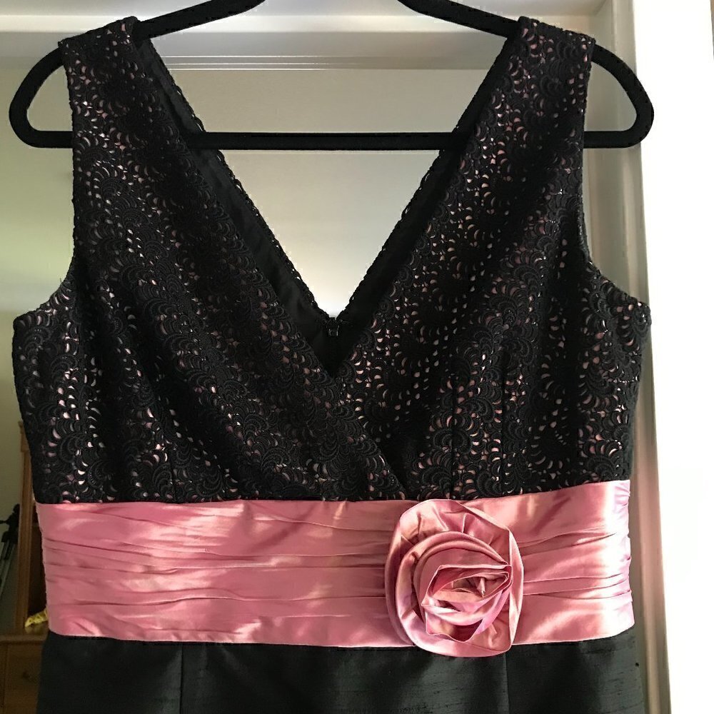 Kay Unger Black Silk Cocktail Dress Size 12